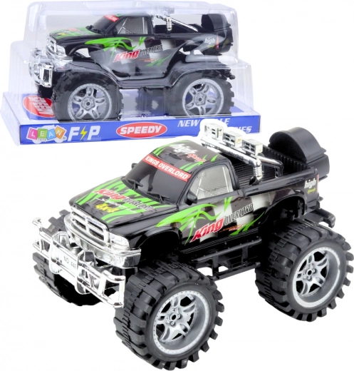 Coche todoterreno con tracción trasera verde‑negro 27 cm