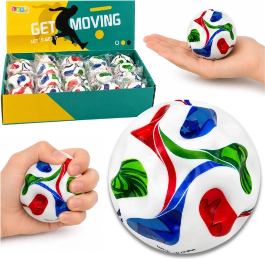 Pelota antiestrés de espuma con protuberancias, motivo fútbol 7 cm - 1 pieza