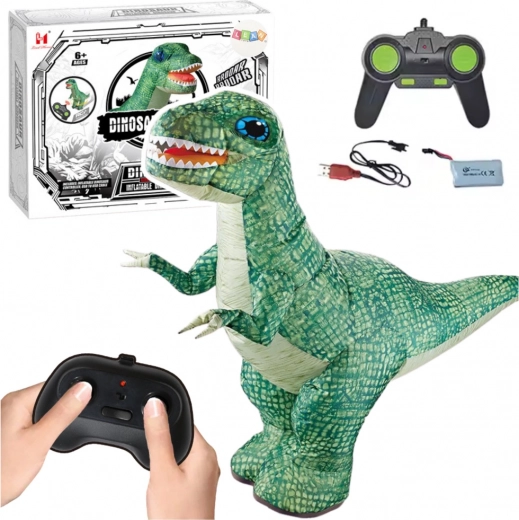 Gran dinosaurio hinchable RC con control remoto, verde
