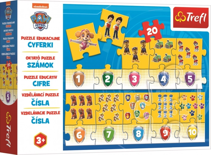 Puzle educativo Números Patrulla Canina 20 piezas
