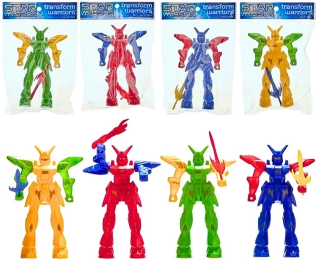 Transform warrior star mission – set de figuras robóticas, 4 tipos