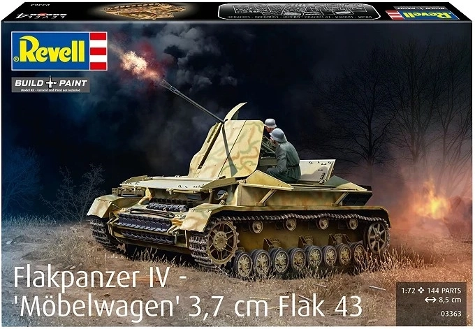 Modelo de plástico del tanque Flakpanzer IV 3,7 cm Flak 43 (1:72)