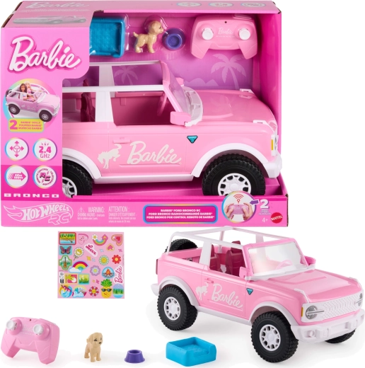 Barbie Hot Wheels Ford Bronco RC rosa con control remoto