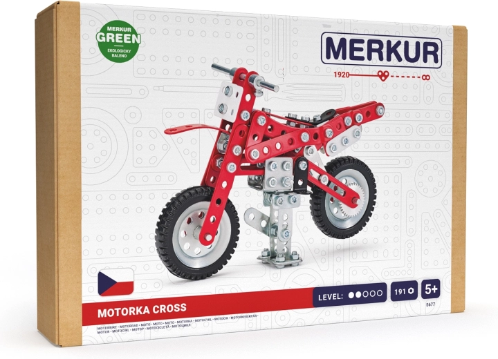 Construcción Merkur Dirtbike – motocicleta metálica, 191 piezas