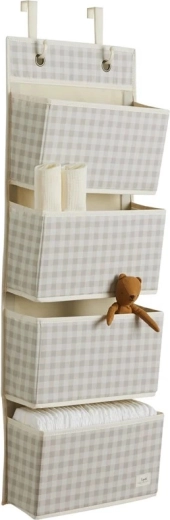 Organizador colgante 3 Sprouts recycled gringham beige