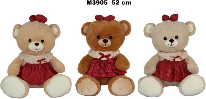 Osito de peluche con vestido de 52 cm - 1 unidad
