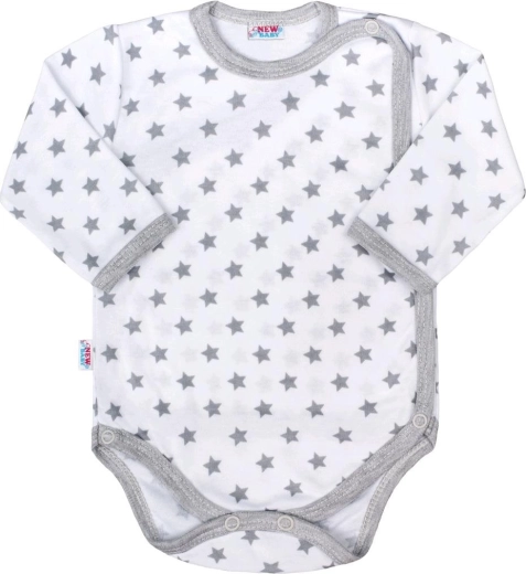 Body de bebé de apertura total NEW BABY Classic II gris con estrellitas