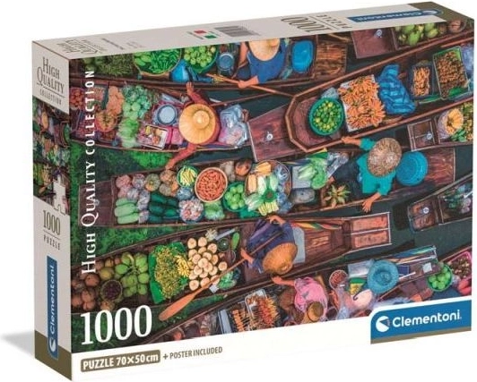 Puzzle Clementoni Mercado flotante tailandés, 1000 piezas