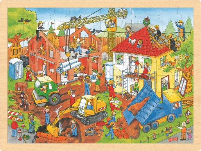 Puzzle de madera Goki En la obra 96 piezas