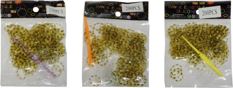 Set de gomas elásticas con estampado de leopardo – 200 uds