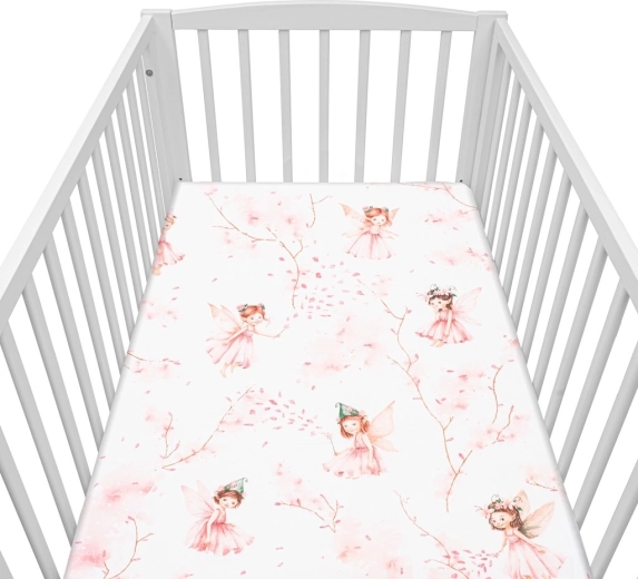 Sábana de algodón para cuna NEW BABY Hadas 120×60 cm