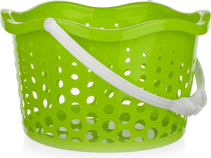 Cesta colgante para pinzas verde, de plástico, diámetro 19 cm