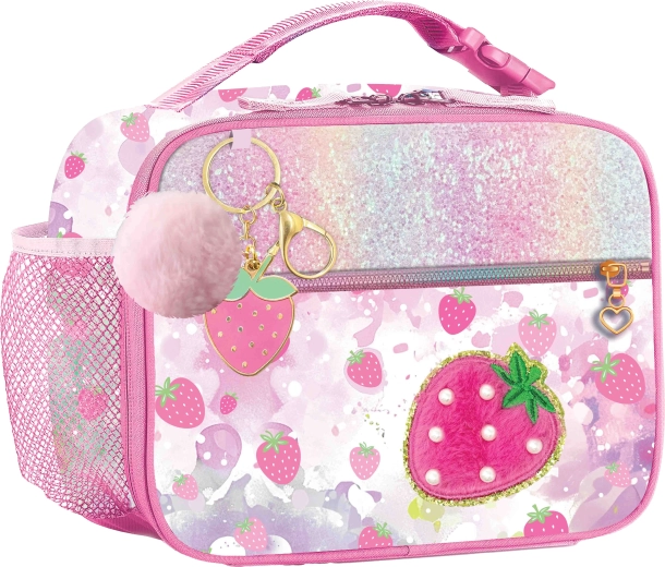 Bolsa térmica infantil para el almuerzo con llavero fresa brillante - 1 unidad