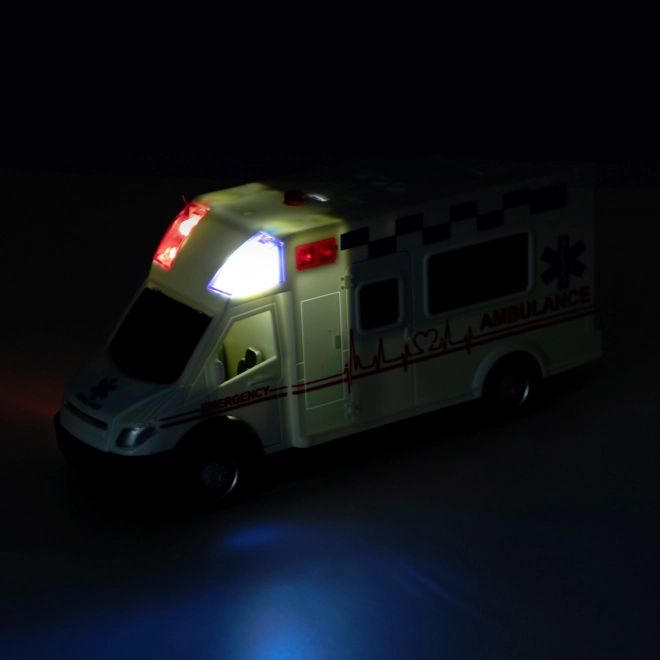 Ambulancia con sonido y luz, 18 cm