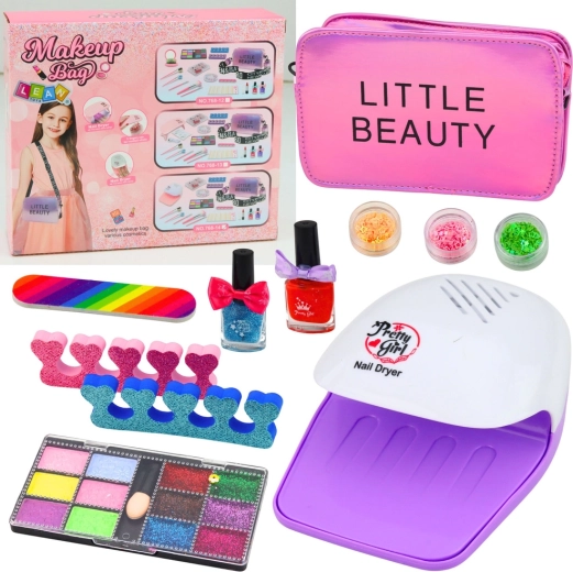 Set de belleza infantil para manicura y maquillaje con bolso, 20 piezas