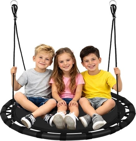 Columpio infantil nido de cigüeña de 100 cm, negro