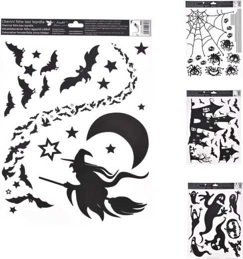 Lámina decorativa para ventana Halloween 30 × 42 cm (mix de 4 motivos)