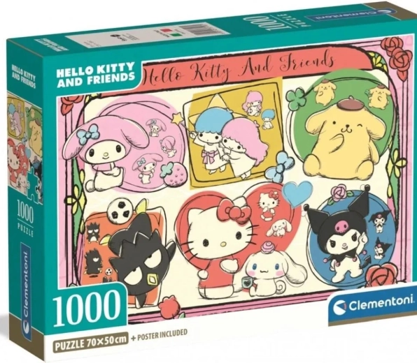 Puzzle CLEMENTONI Hello Kitty y amigos – collage adorable de 1000 piezas