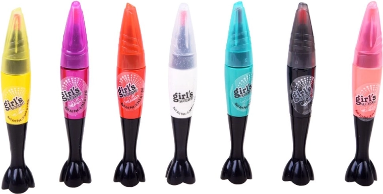 Siete rotuladores de colores para uñas