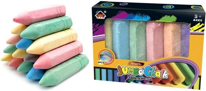 Tizas jumbo de colores – 6 uds