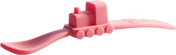 Cuchara infantil de silicona Oogaa rosa
