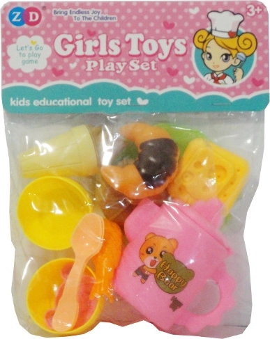 Set de vajilla de cocina infantil con alimentos