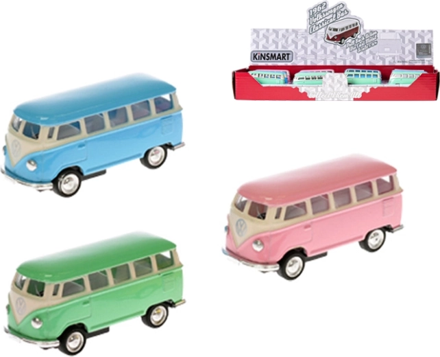 Kinsmart modelo metálico Volkswagen Bus 1962 1:64 con retroceso
