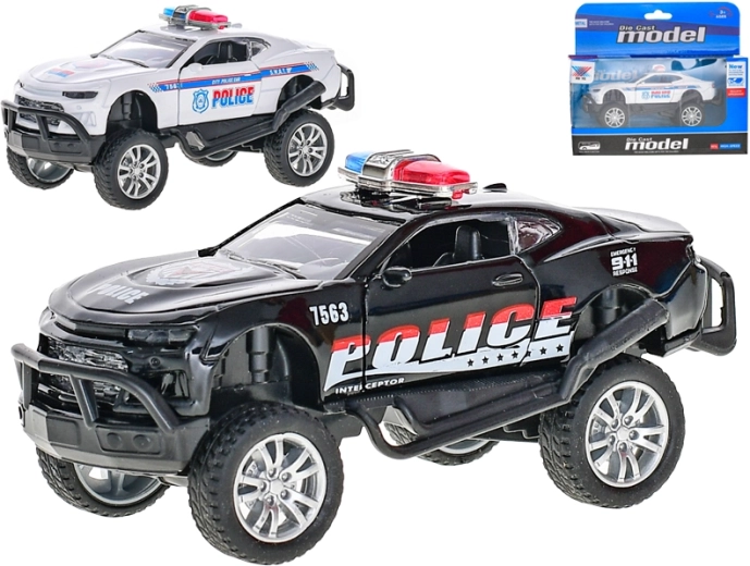 Coche de policía metálico de 13 cm con retrofricción