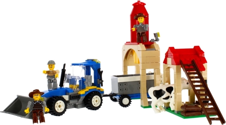 Tractor con cargador frontal y remolque
