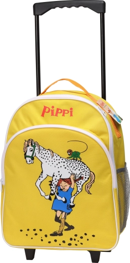 Maleta de viaje infantil con ruedas Pippi, amarilla
