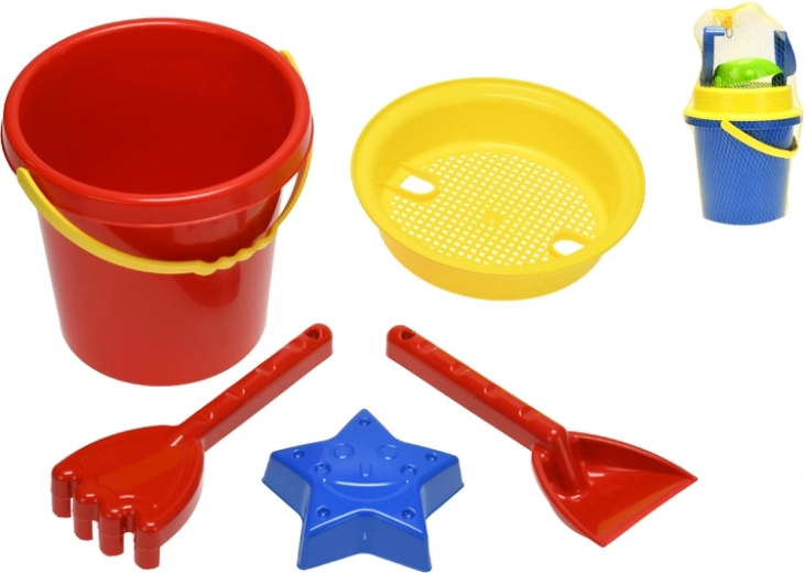 Set infantil de arena 5 piezas en red (17 cm)