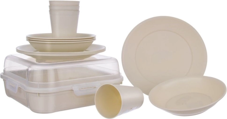Set de picnic de plástico de 13 piezas con caja de transporte ORION
