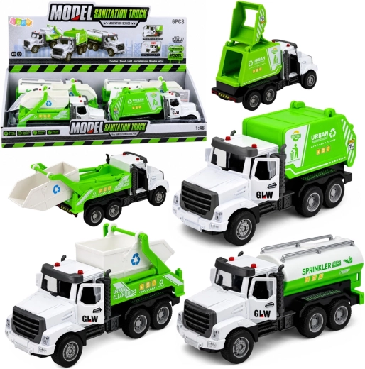 Vehículo municipal metálico 1:46 con luces, sonidos y tracción pull-back - 1 unidad