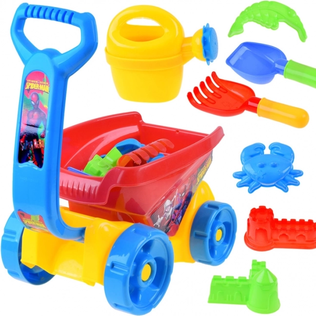Set infantil de arenero con carrito y accesorios de Spiderman