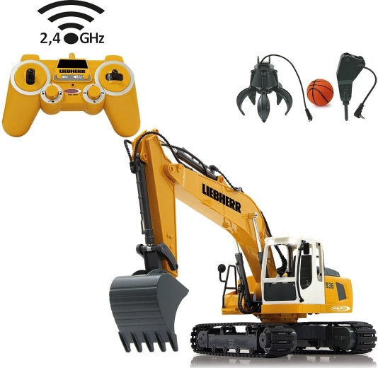 Jamara excavadora de orugas con licencia Liebherr R 936 RC 1:20 2,4 GHz con garra y martillo de demolición