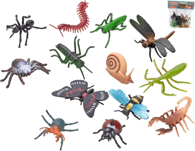 Set de figuras de insectos, 13 piezas (3,5–7 cm) en bolsa