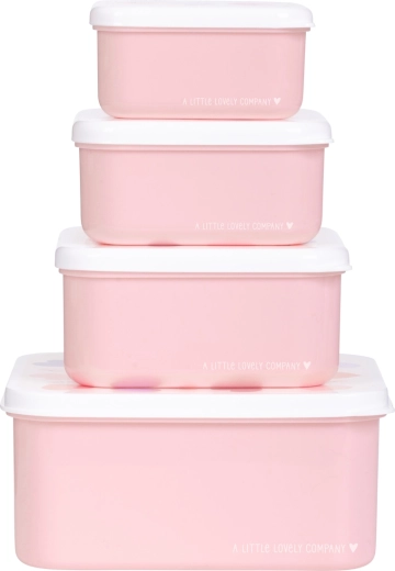 A Little Lovely Company set de cuatro cajas para snacks con corazones
