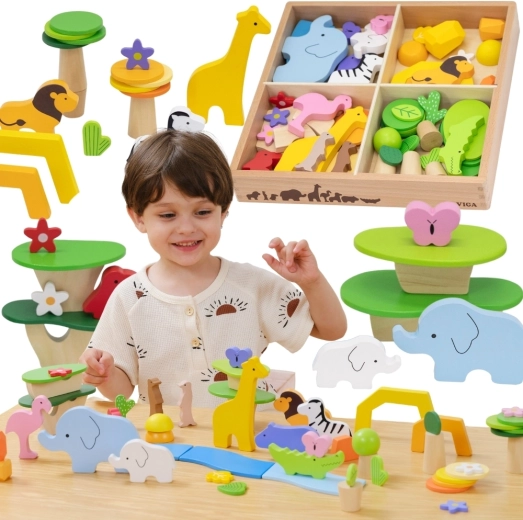 Viga set de madera Historias tropicales, 55 piezas