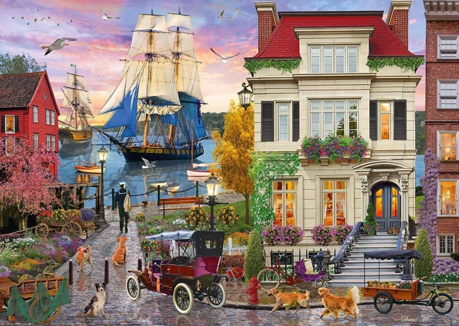 Puzzle barco en el puerto 1000 piezas