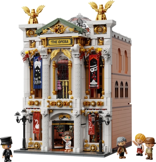 Fachada majestuosa de la ópera con ricos detalles