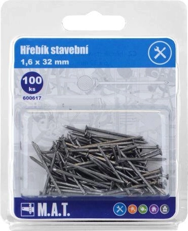 Clavos de construcción 32 × 1,6 mm, 100 uds