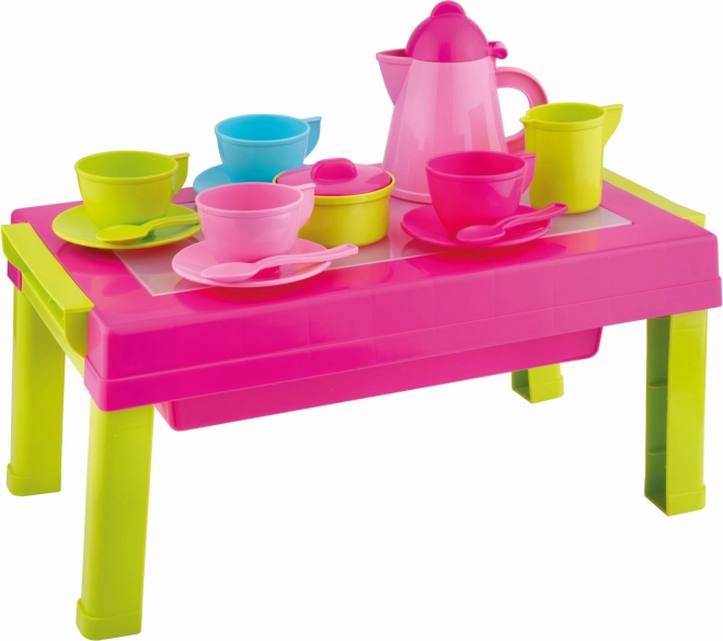 Juego de café Androni con mesita plegable 2 en 1 – 17 piezas