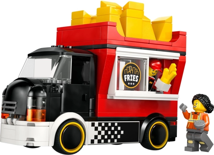 Diseño llamativo con patatas fritas gigantes