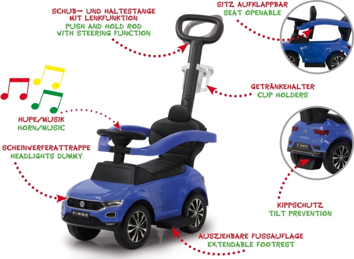Correpasillos Jamara Volkswagen T-ROC 3en1 azul