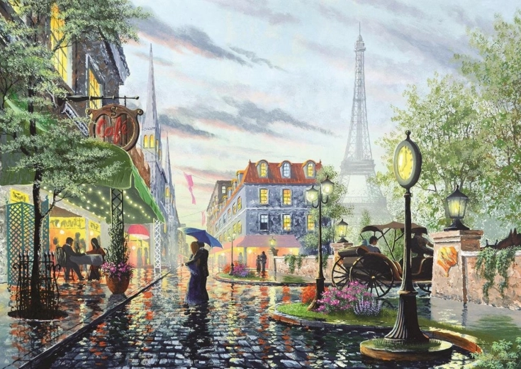 Puzle Lluvia de verano en París 2000 piezas
