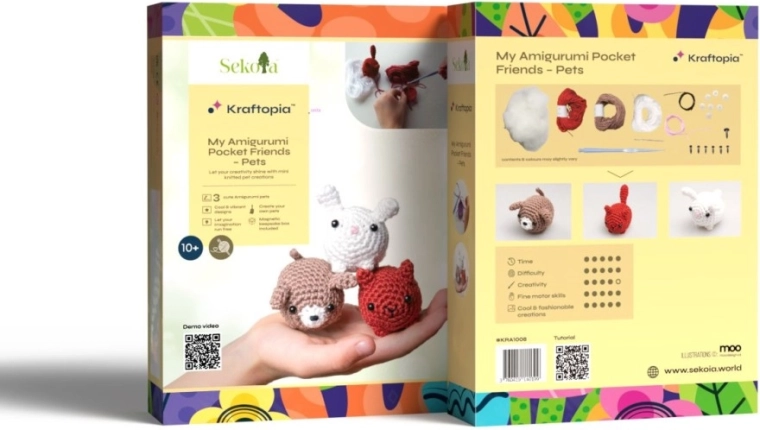 3 adorables animalitos amigurumi en un solo set