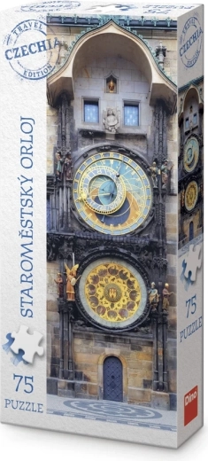 Puzzle panorámico Dino edición turística Chequia: Reloj Astronómico de la Ciudad Vieja 75 piezas
