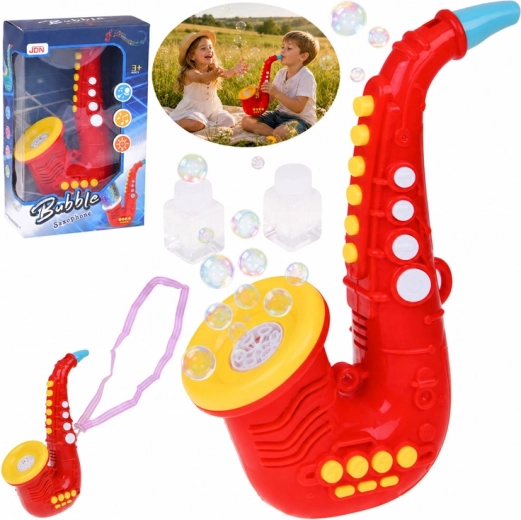 Saxofón de burbujas para niños con sonido y luz
