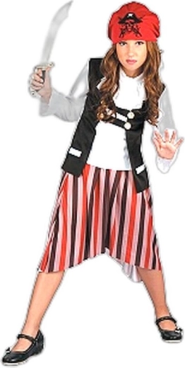 Disfraz infantil de carnaval de pirata, talla M (120–130 cm)