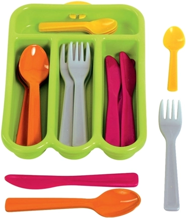 Gowi juego de cubiertos infantiles – verde, 17 piezas